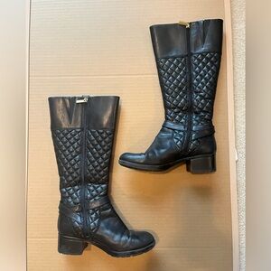 Bandolino Knee Boots Black with Quilt style Size 6.5 - Like New